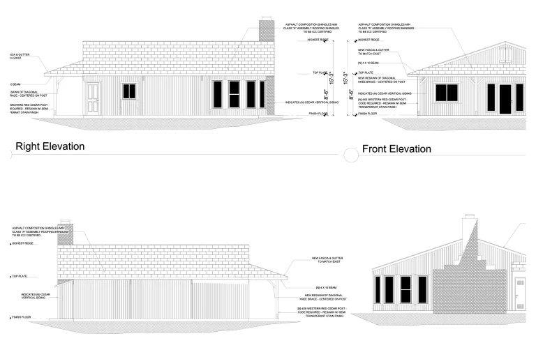 Exterior elevation drawing sheet