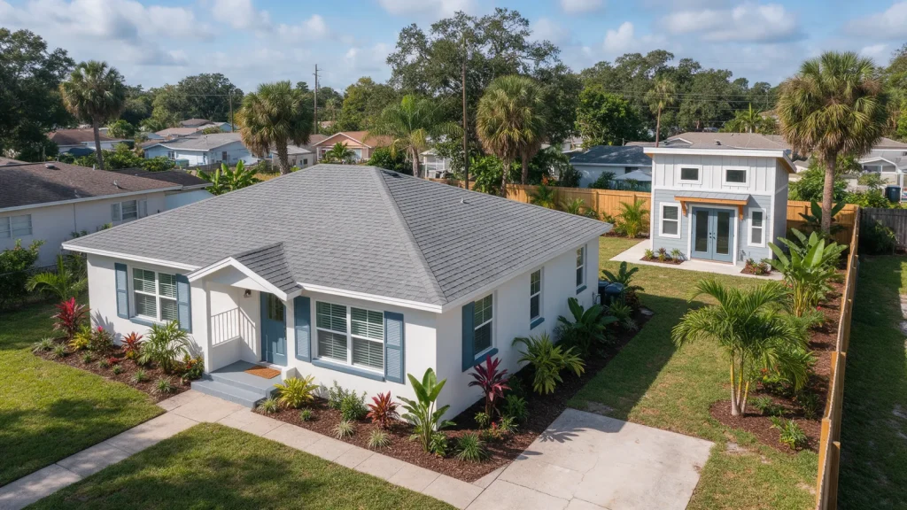 Bungalow with a new detached backyard cottage ADU