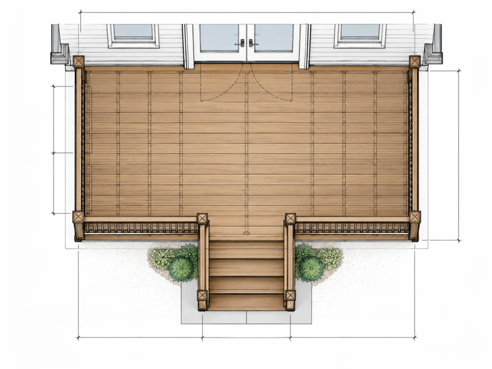 Florida deck permit drawing example