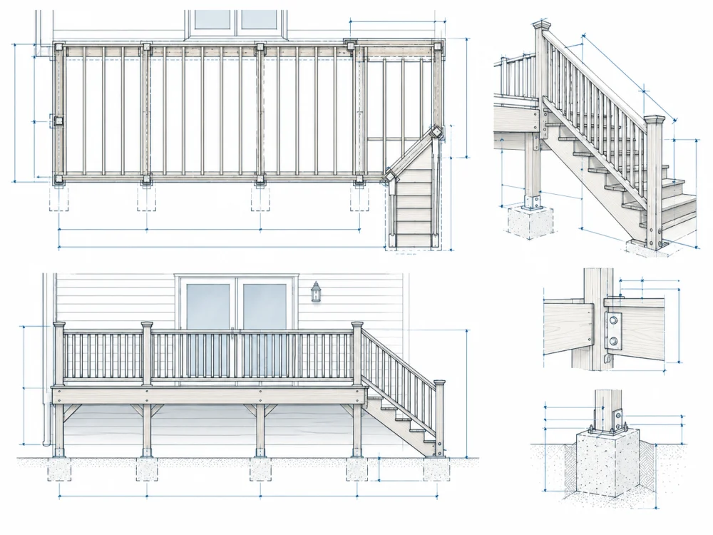 Connection and stair construction detail example