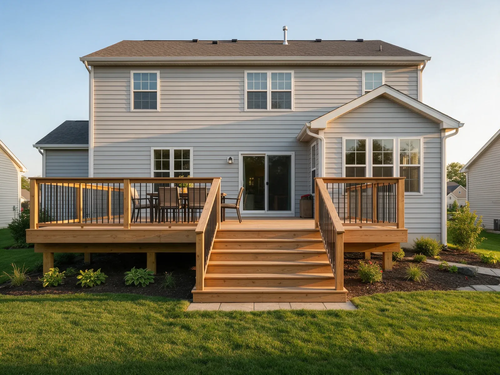 Completed residential elevated deck